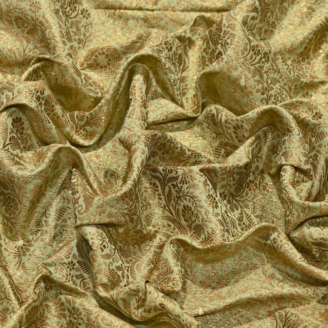 Silk Katan Antique Zari Jaal Brocade Fabric – Premium Traditional Designer Ethnic Wear Fabric | HAR380-8