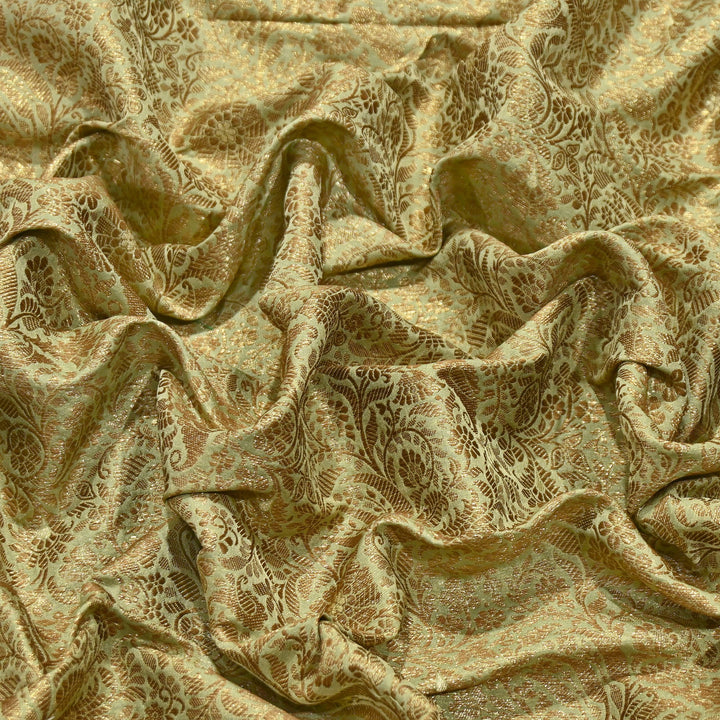 Silk Katan Antique Zari Jaal Brocade Fabric – Premium Traditional Designer Ethnic Wear Fabric | HAR380-8
