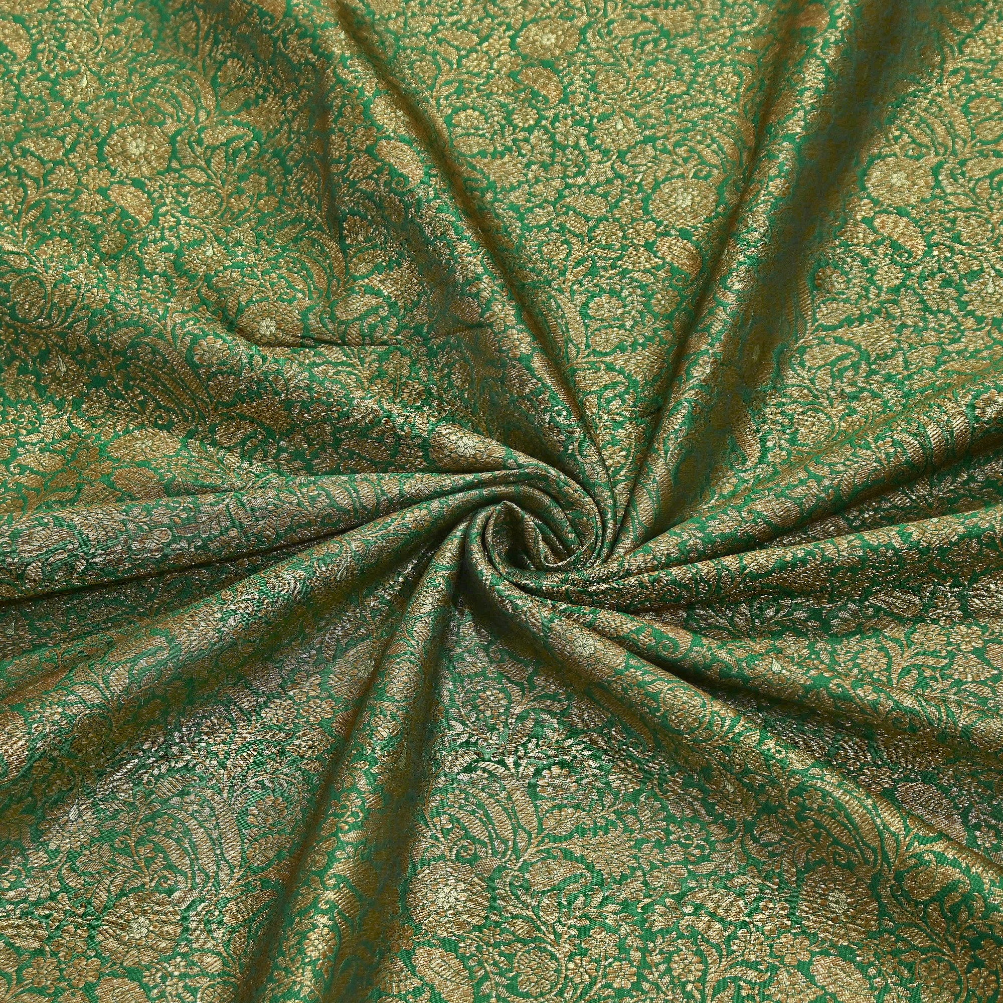 Silk Katan Antique Zari Jaal Brocade Fabric – Premium Traditional Desi