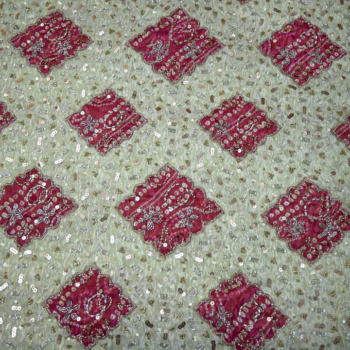 Dyeable Tissue Moti Sequins Embroidery Fabrics