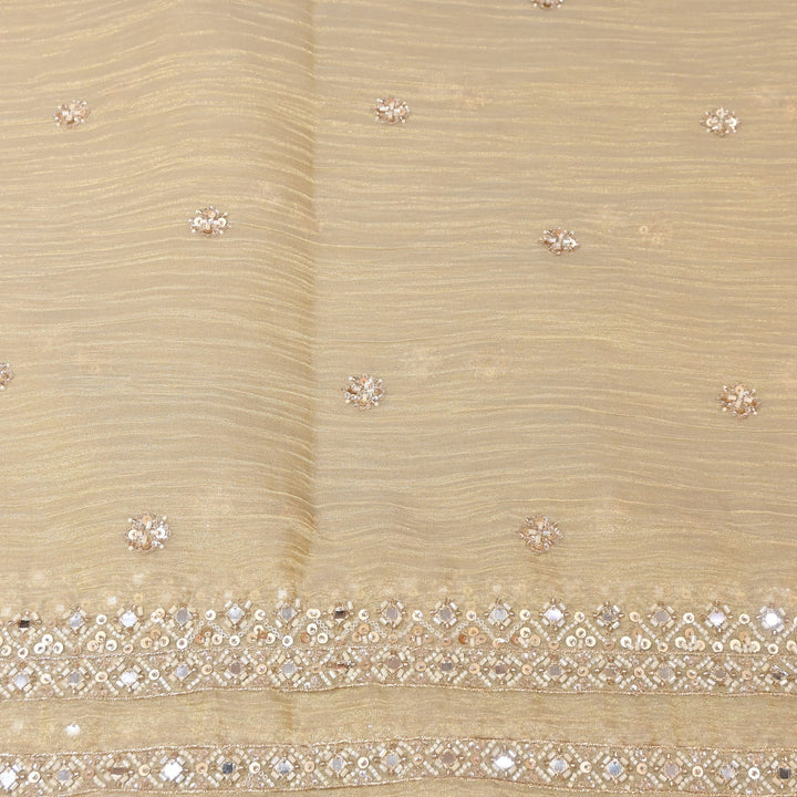 Crush Tissue Moti &  Sequins Embroidery Dupatta Fabric | Elegant Designer Party Wear Fabric | V2751C-01