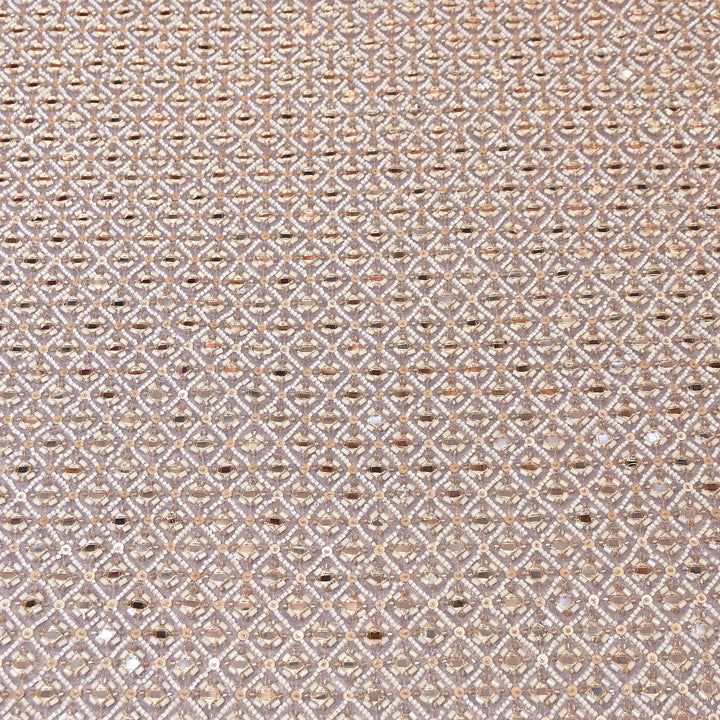 Crush Tissue Moti &  Sequins Embroidery Fabric | Elegant Designer Party Wear Fabric | V2749C-03