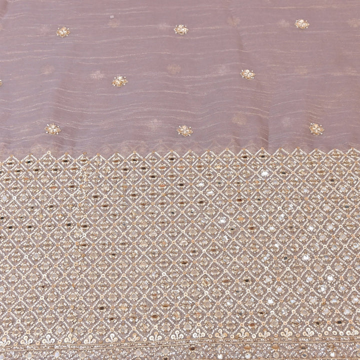 Crush Tissue Moti &  Sequins Embroidery Fabric | Elegant Designer Party Wear Fabric | V2750C-03