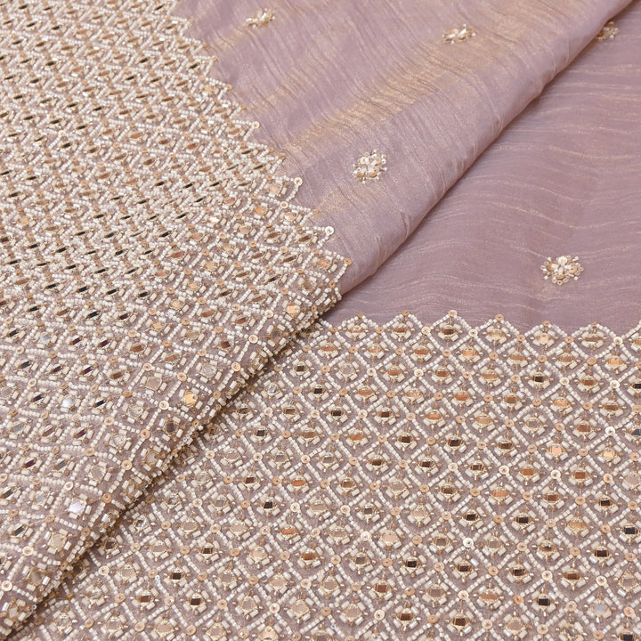 Crush Tissue Moti &  Sequins Embroidery Fabric | Elegant Designer Party Wear Fabric | V2750C-03