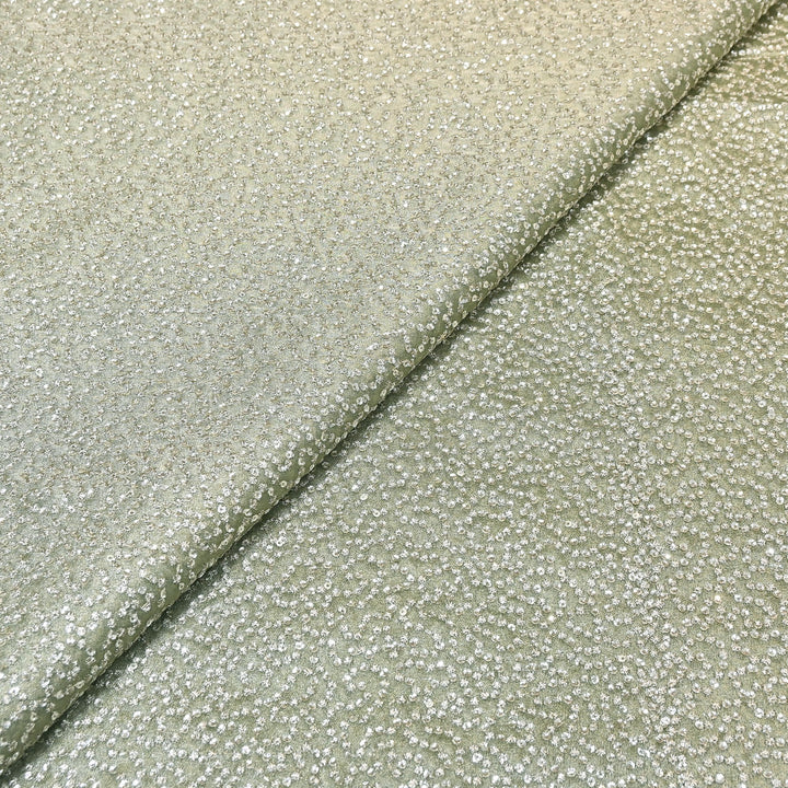 Premium Tissue Zari & Sequins Embroidery Fabric – Premium Designer Tissue Fabric V2644C-1