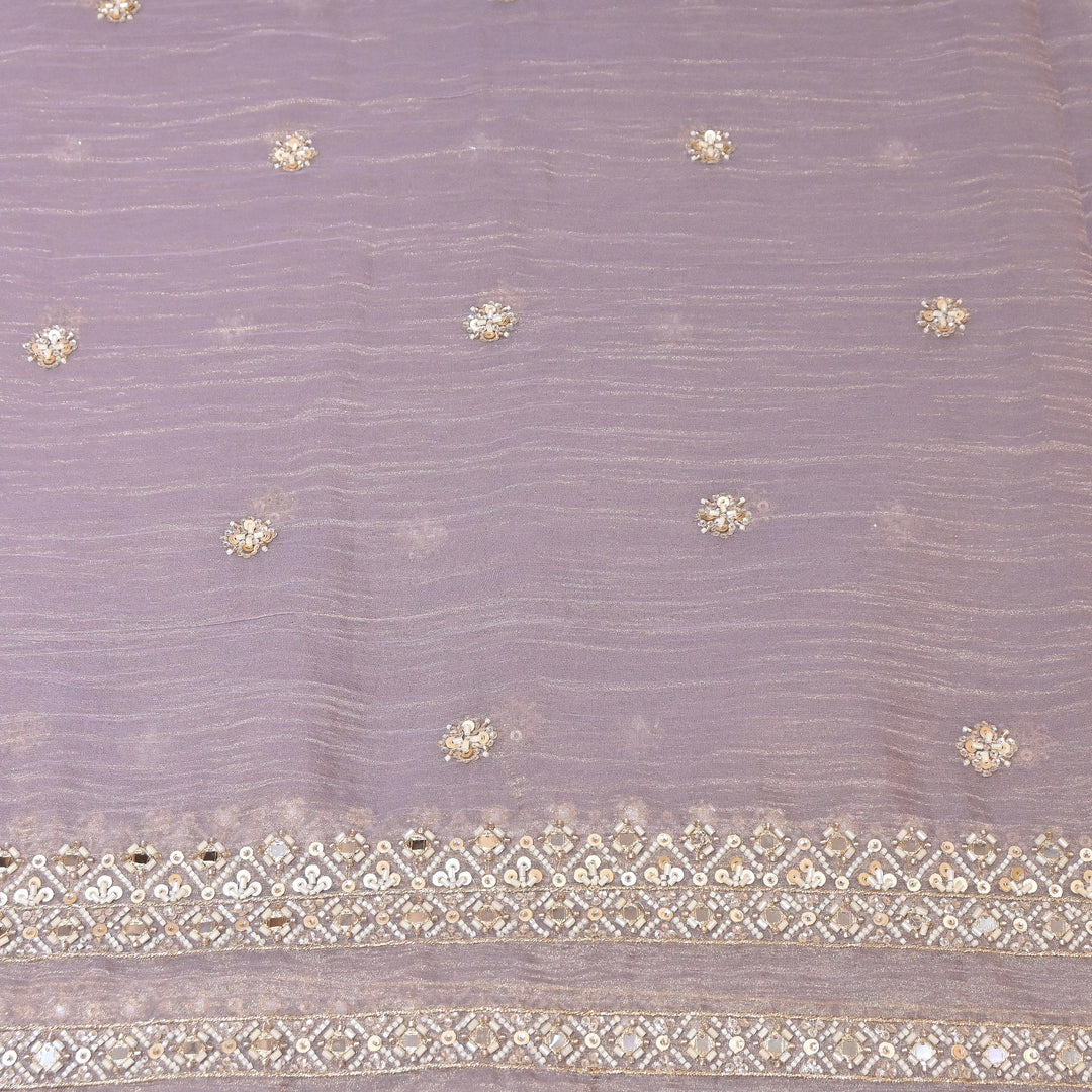 Crush Tissue Moti &  Sequins Embroidery Dupatta Fabric | Elegant Designer Party Wear Fabric | V2751C-03