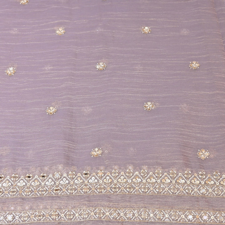 Crush Tissue Moti &  Sequins Embroidery Dupatta Fabric | Elegant Designer Party Wear Fabric | V2751C-03