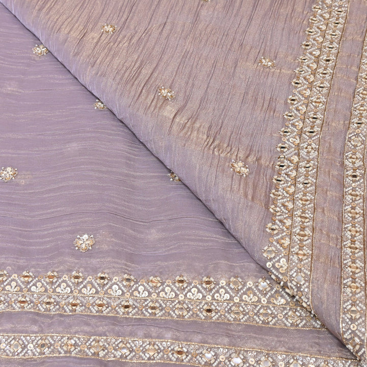 Crush Tissue Moti &  Sequins Embroidery Dupatta Fabric | Elegant Designer Party Wear Fabric | V2751C-03