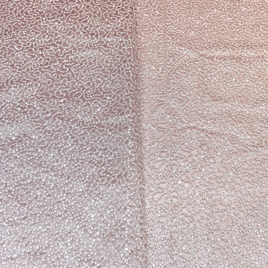 Premium Tissue Zari & Sequins Embroidery Fabric – Premium Designer Tissue Fabric V2644C-2