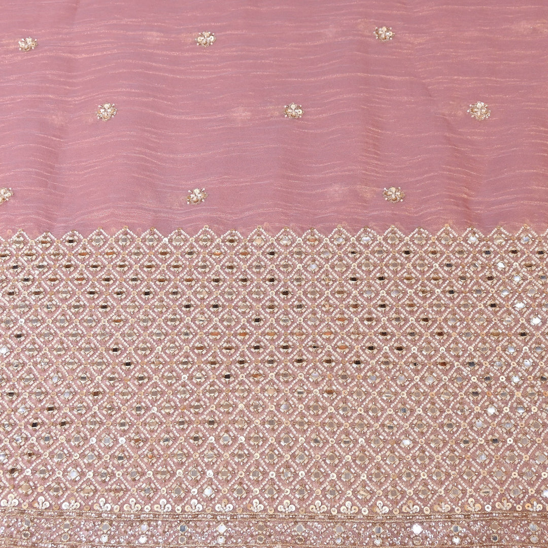 Crush Tissue Moti &  Sequins Embroidery Fabric | Elegant Designer Party Wear Fabric | V2750C-04