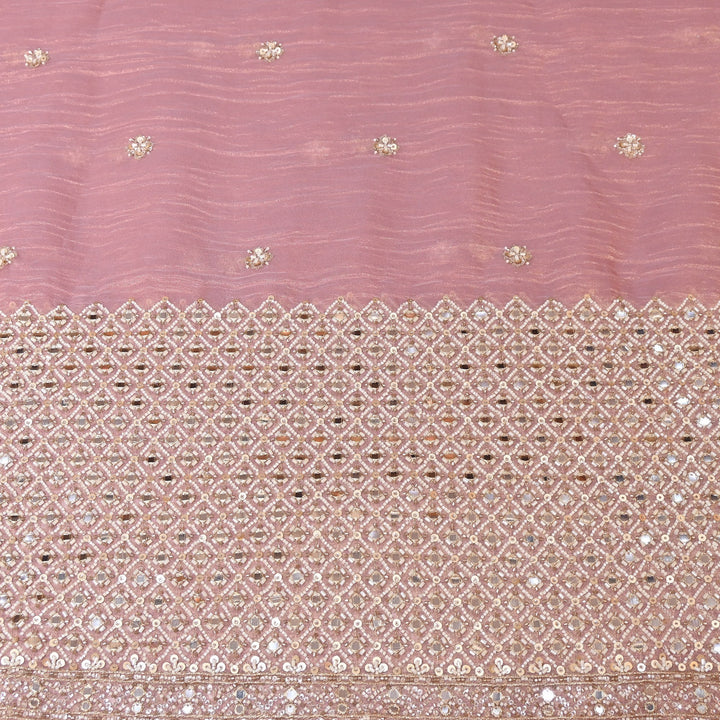 Crush Tissue Moti &  Sequins Embroidery Fabric | Elegant Designer Party Wear Fabric | V2750C-04