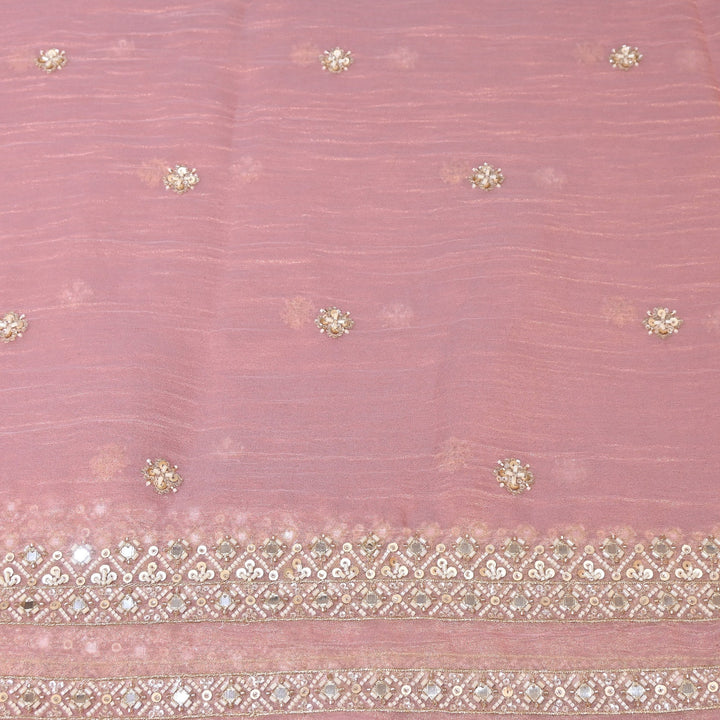 Crush Tissue Moti &  Sequins Embroidery Dupatta Fabric | Elegant Designer Party Wear Fabric | V2751C-04