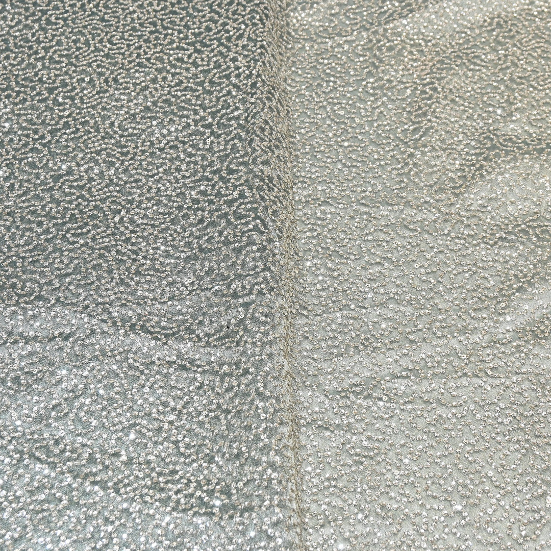 Premium Tissue Zari & Sequins Embroidery Fabric – Premium Designer Tissue Fabric V2644C-3