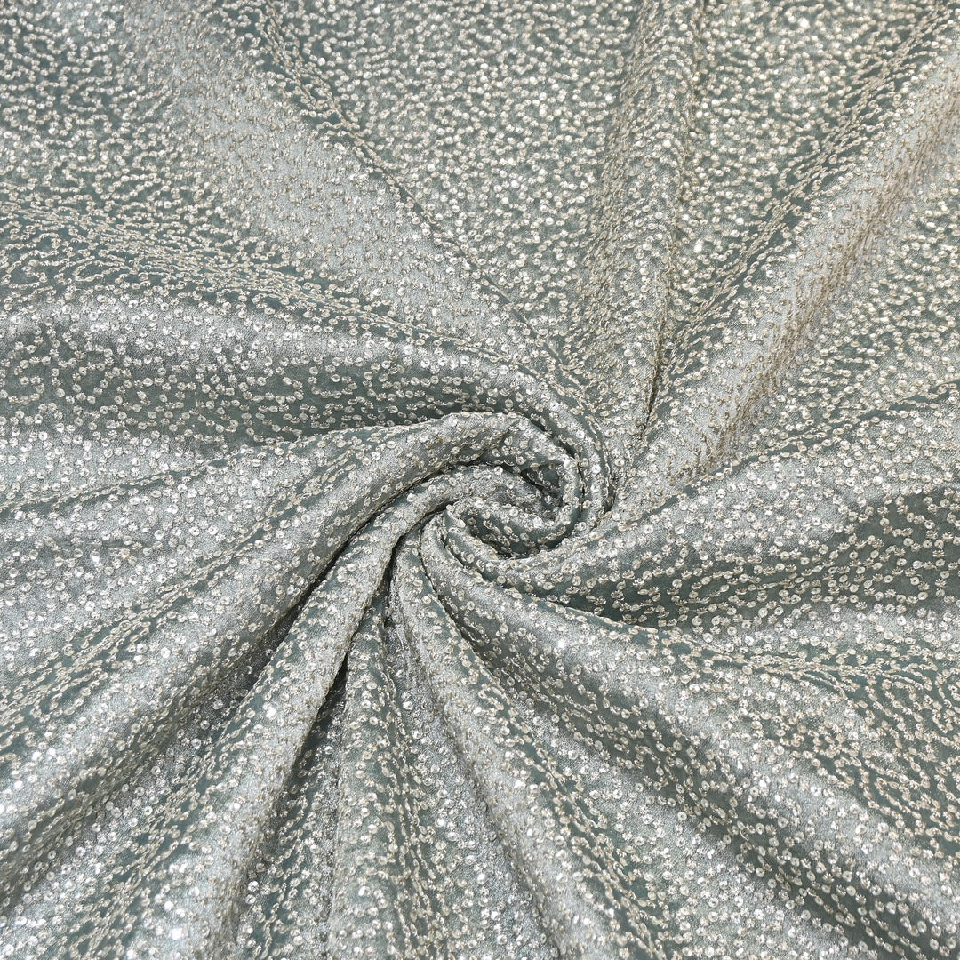 Premium Tissue Zari & Sequins Embroidery Fabric – Premium Designer Tissue Fabric V2644C-3