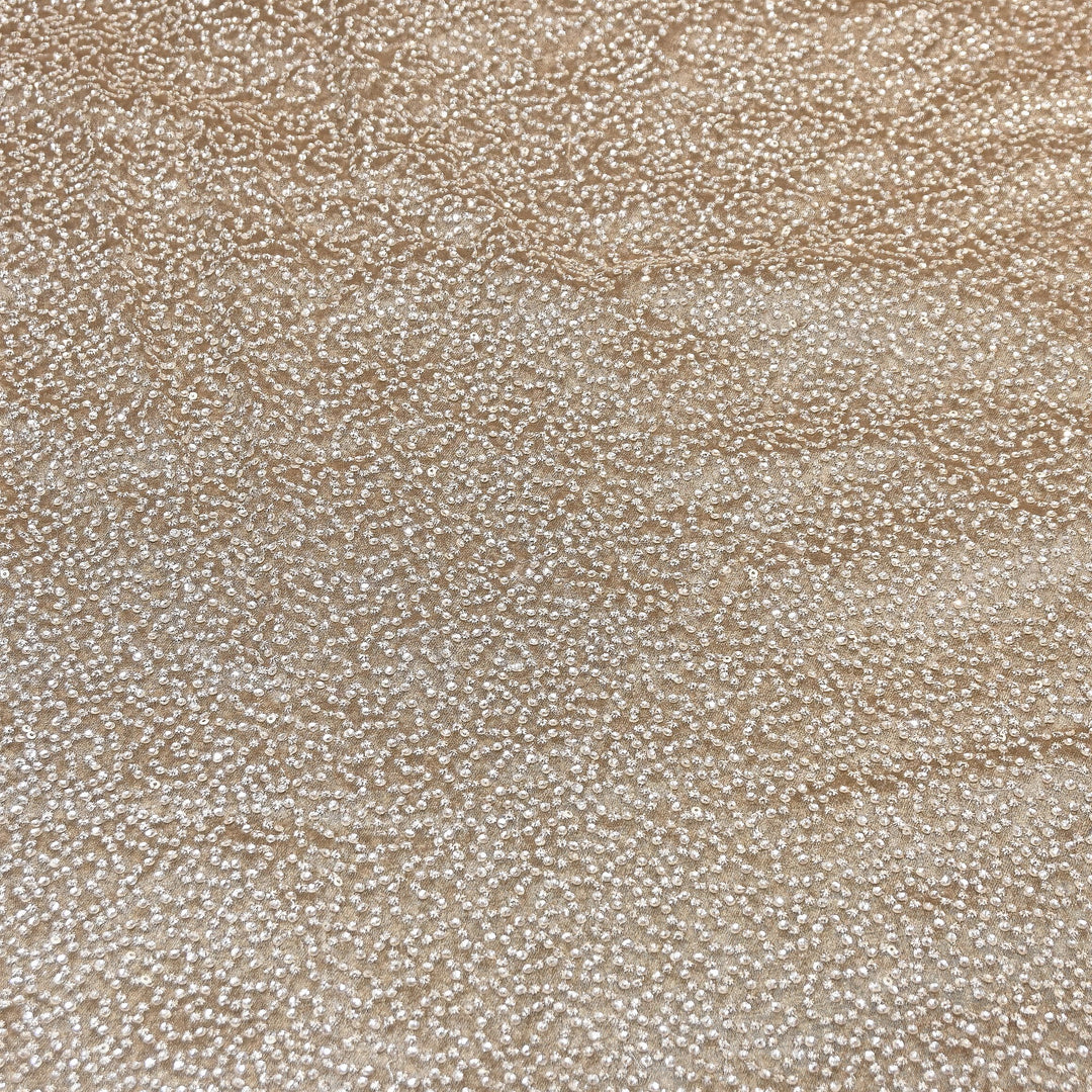 Premium Tissue Zari & Sequins Embroidery Fabric – Premium Designer Tissue Fabric V2644C-4