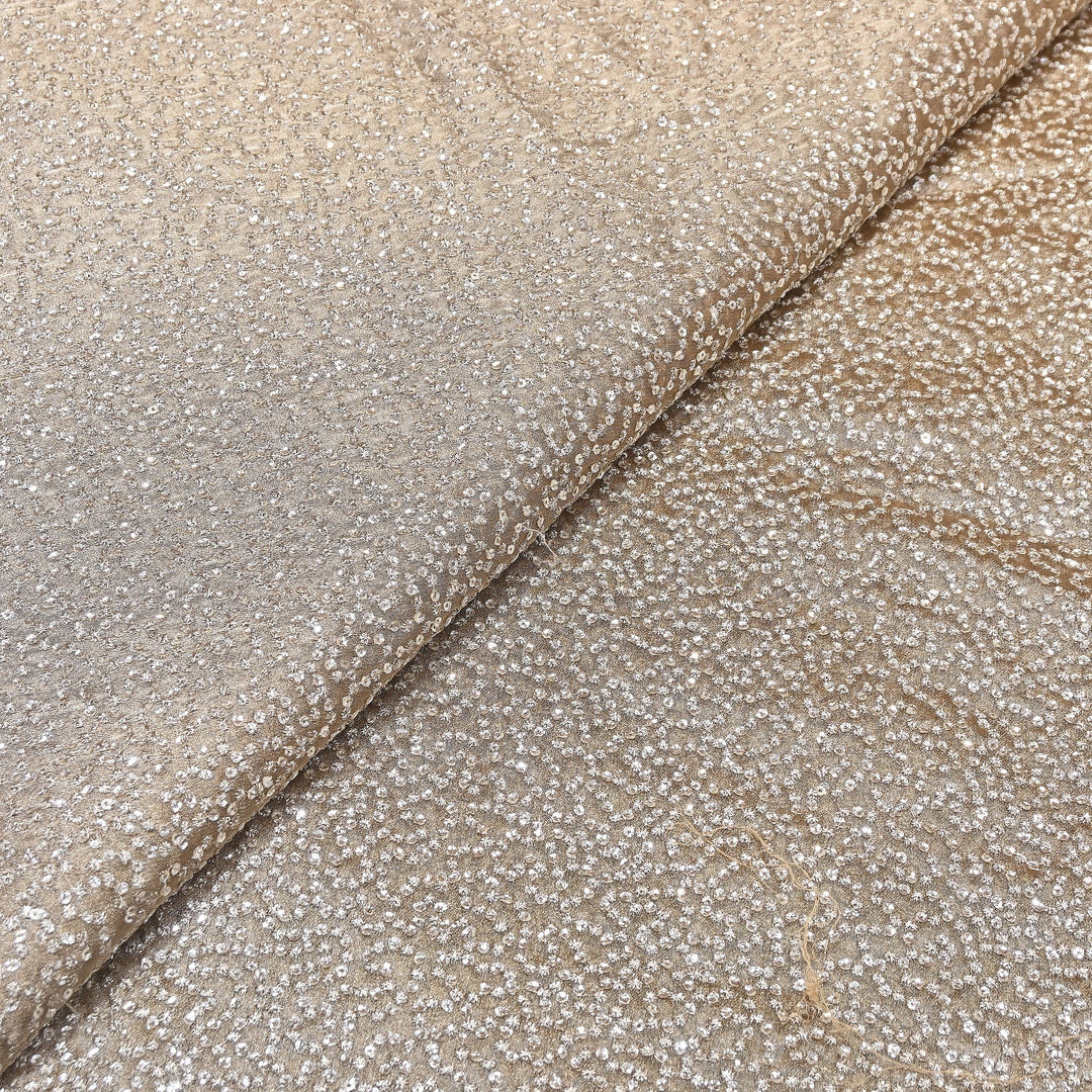Premium Tissue Zari & Sequins Embroidery Fabric – Premium Designer Tissue Fabric V2644C-4