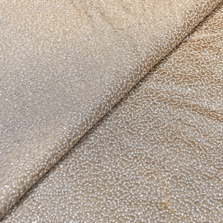 Premium Tissue Zari & Sequins Embroidery Fabric – Premium Designer Tissue Fabric V2644C-4