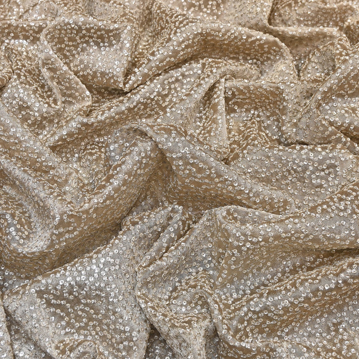 Premium Tissue Zari & Sequins Embroidery Fabric – Premium Designer Tissue Fabric V2644C-4
