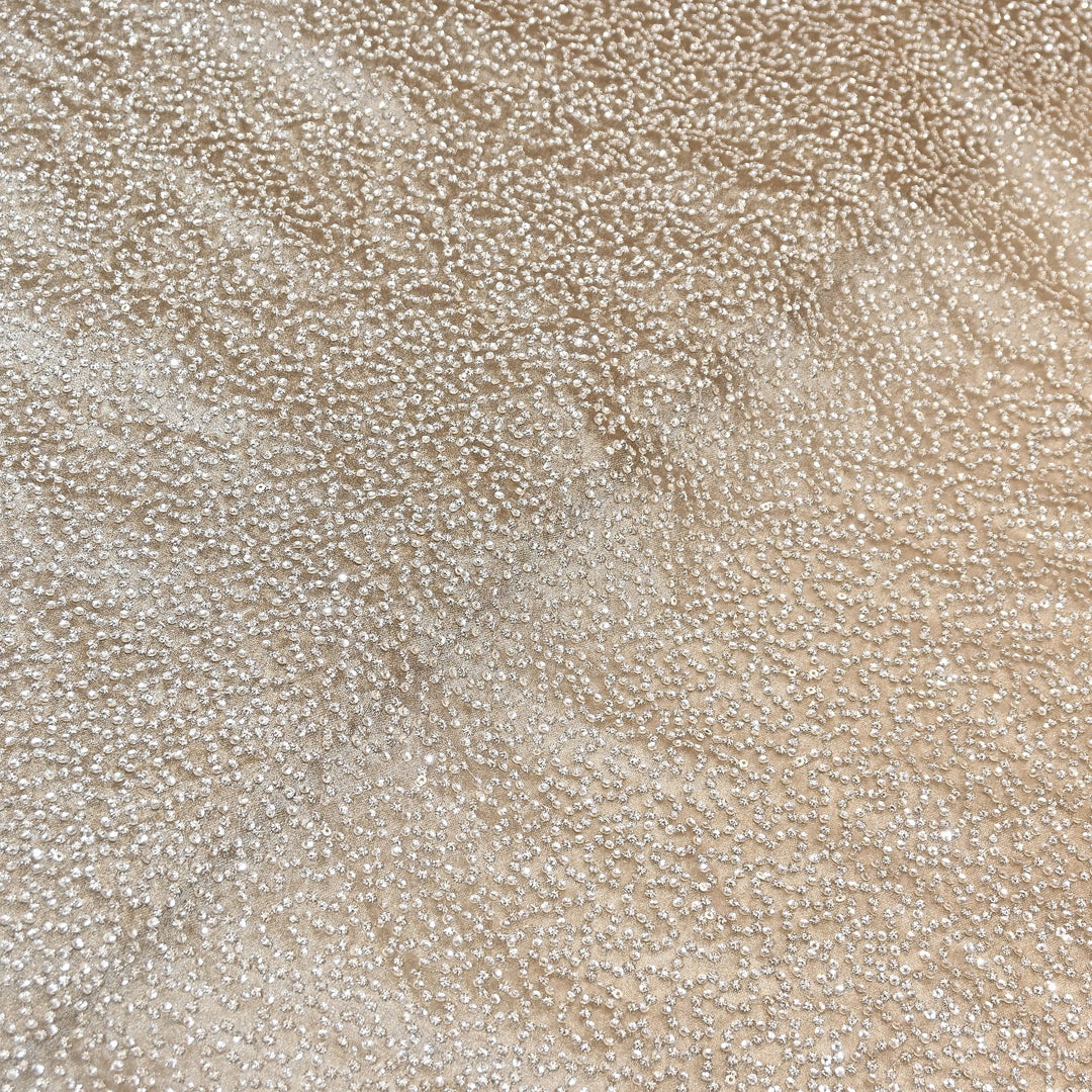 Premium Tissue Zari & Sequins Embroidery Fabric – Premium Designer Tissue Fabric V2644C-4