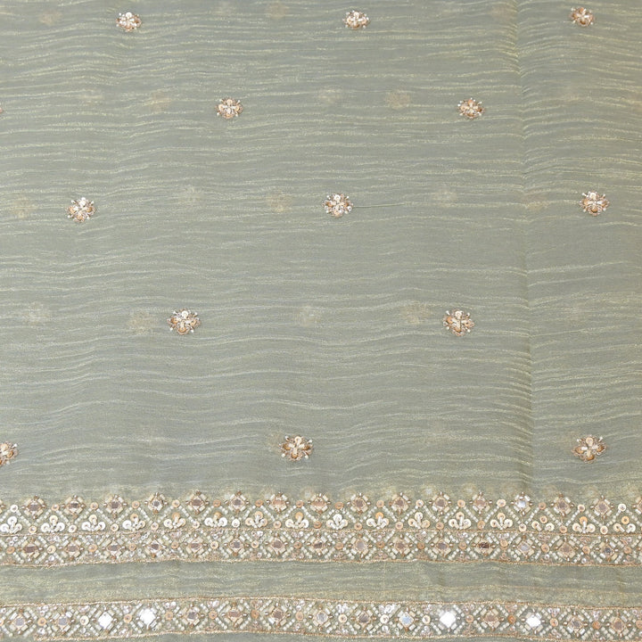 Crush Tissue Moti &  Sequins Embroidery Dupatta Fabric | Elegant Designer Party Wear Fabric | V2751C-05