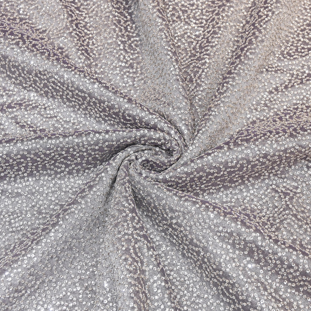 Premium Tissue Zari & Sequins Embroidery Fabric – Premium Designer Tissue Fabric V2644C-5