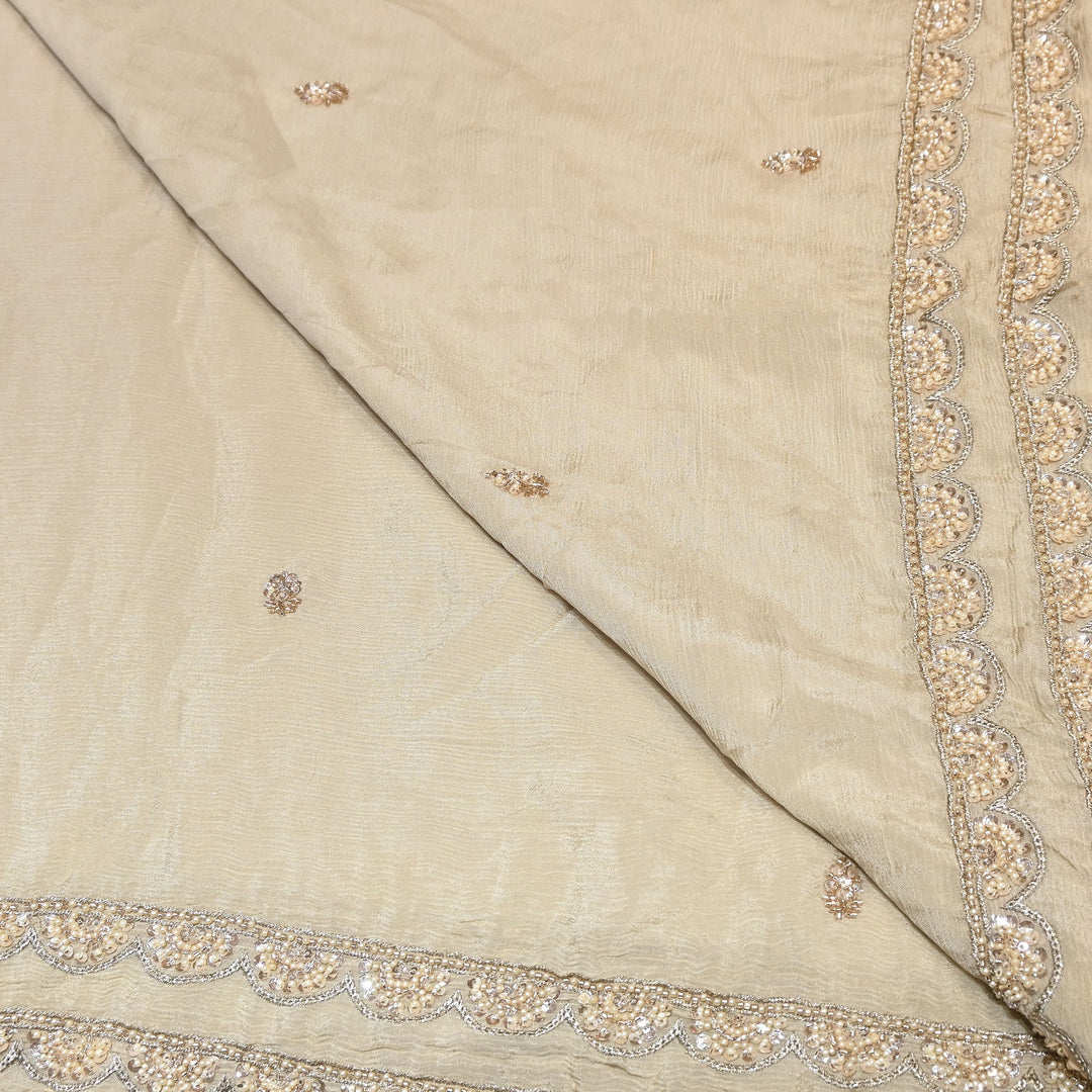 Chinon Moti & Sequence Embroidery Fabric | Designer Fabric - V2652C-1