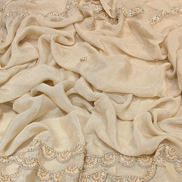 Chinon Moti & Sequence Embroidery Fabric | Designer Fabric - V2652C-1