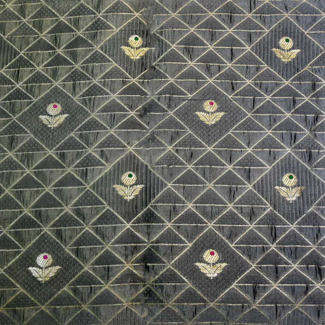 Pure Chiniya Zari Jaal Brocade Fabric