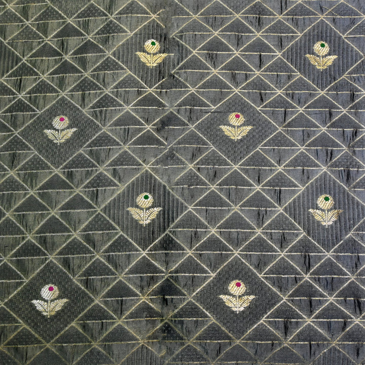 Pure Chiniya Zari Jaal Brocade Fabric