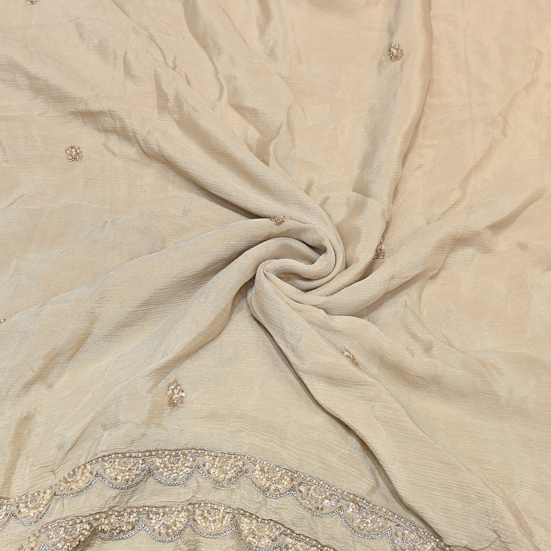 Chinon Moti & Sequence Embroidery Fabric | Designer Fabric - V2652C-1
