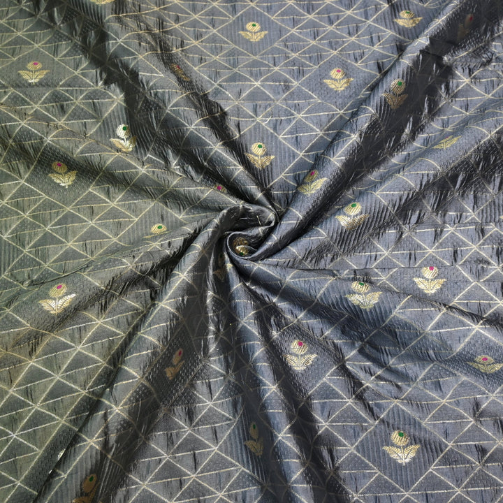 Pure Chiniya Zari Jaal Brocade Fabric