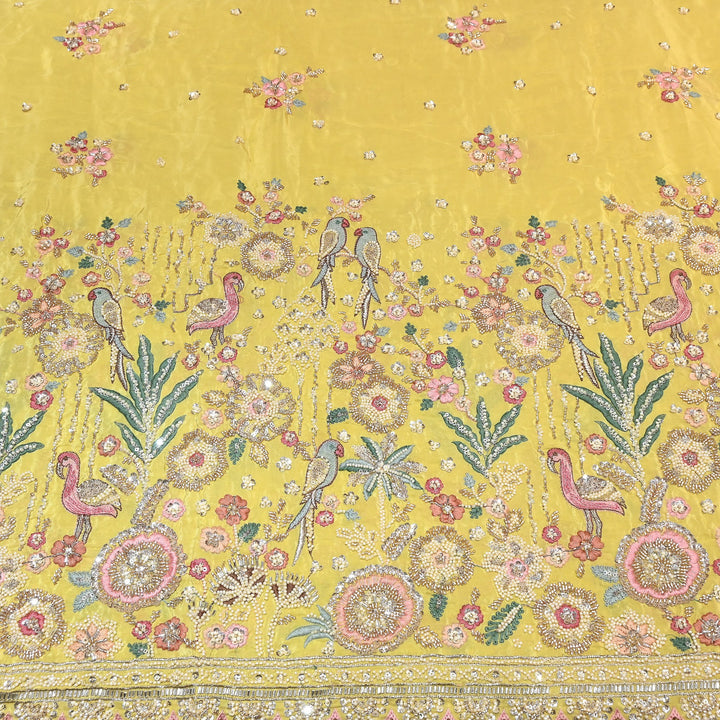 Premium Crepe Moti & Sequence Embroidery Fabric | Designer Fabric - V2651C-2