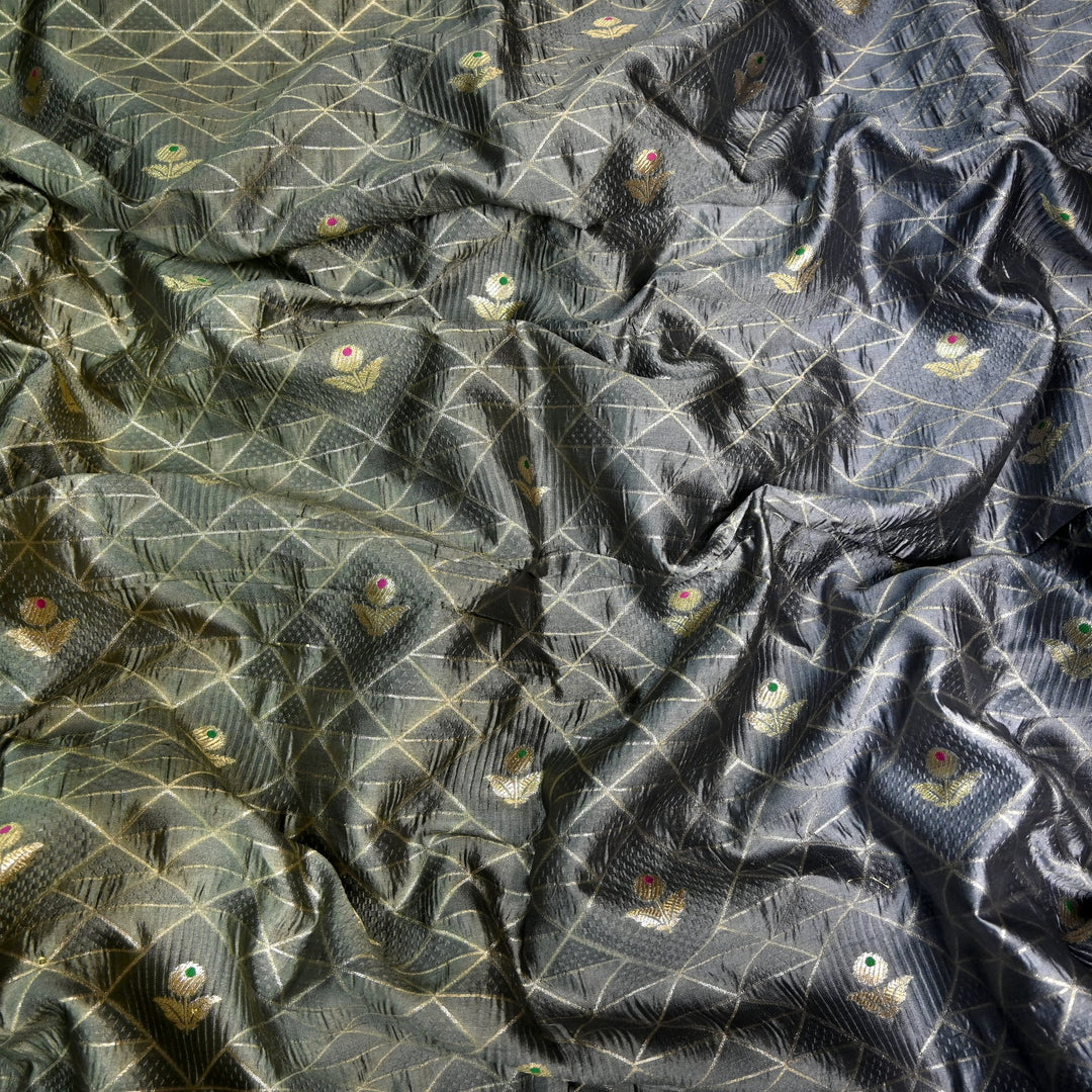 Pure Chiniya Zari Jaal Brocade Fabric