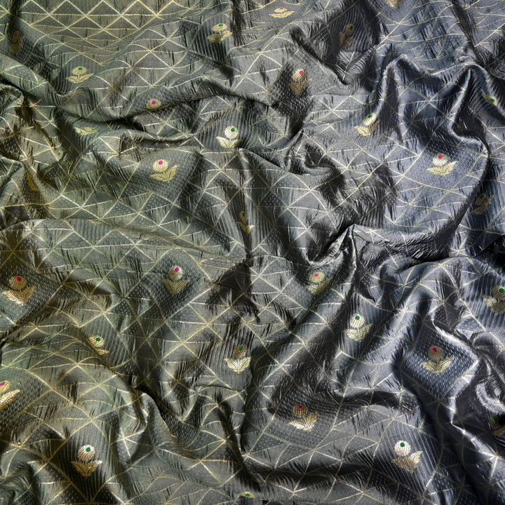 Pure Chiniya Zari Jaal Brocade Fabric
