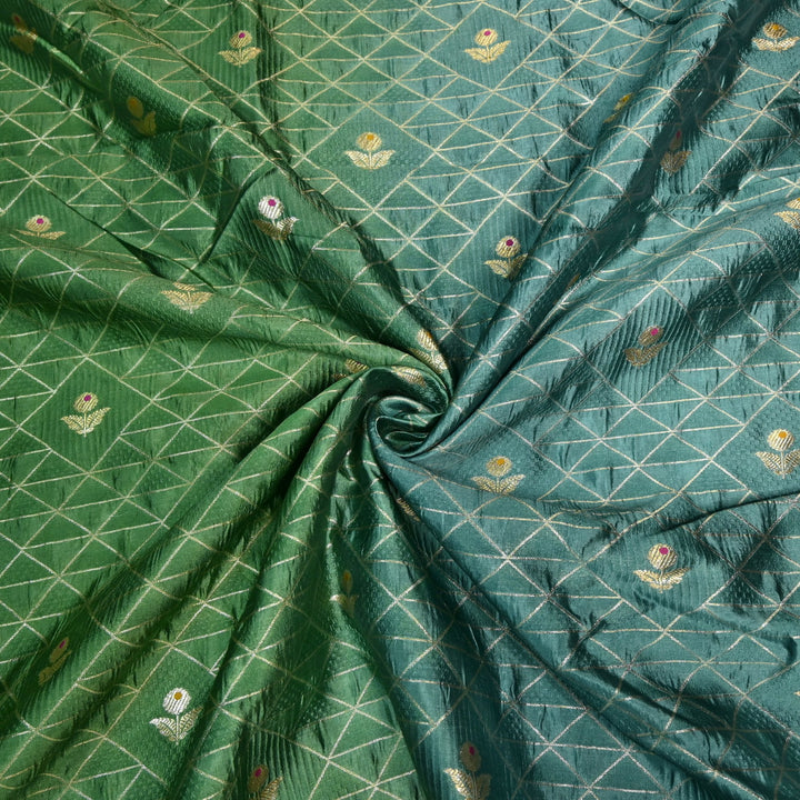 Pure Chiniya Zari Jaal Brocade Fabric