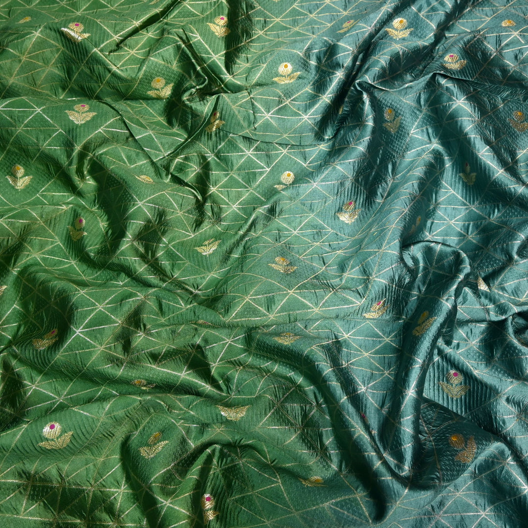 Pure Chiniya Zari Jaal Brocade Fabric