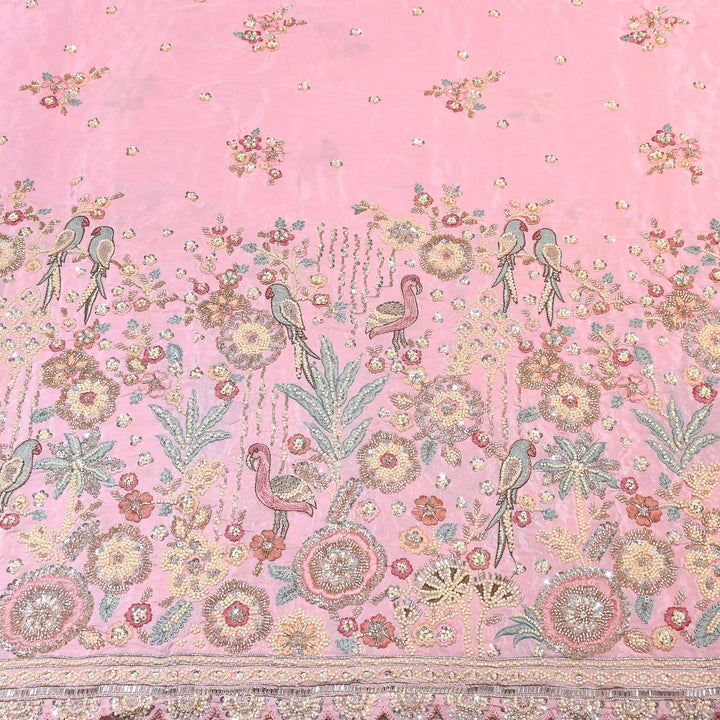 Premium Crepe Moti & Sequence Embroidery Fabric | Designer Fabric - V2651C-3
