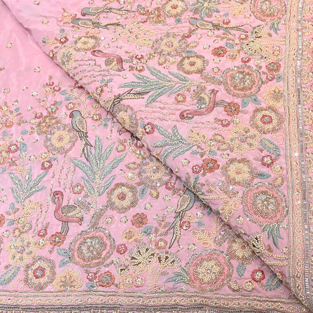 Premium Crepe Moti & Sequence Embroidery Fabric | Designer Fabric - V2651C-3