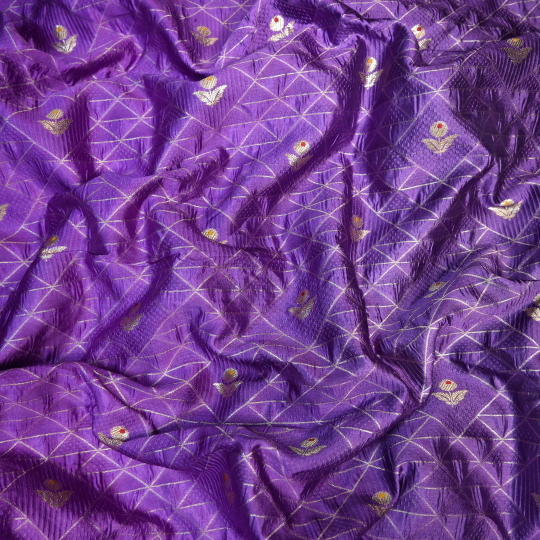 Pure Chiniya Zari Jaal Brocade Fabric