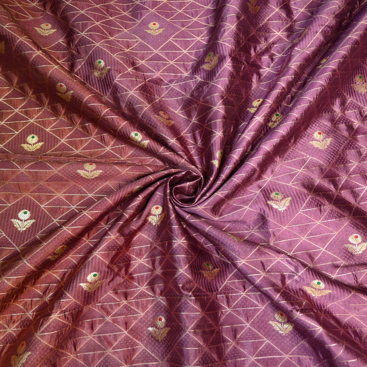 Pure Chiniya Zari Jaal Brocade Fabric