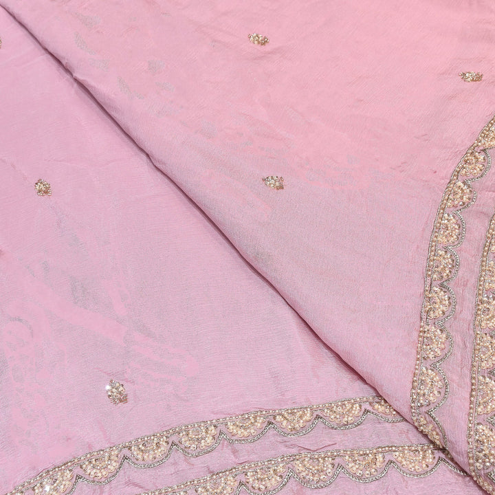Chinon Moti & Sequence Embroidery Fabric | Designer Fabric - V2652C-3