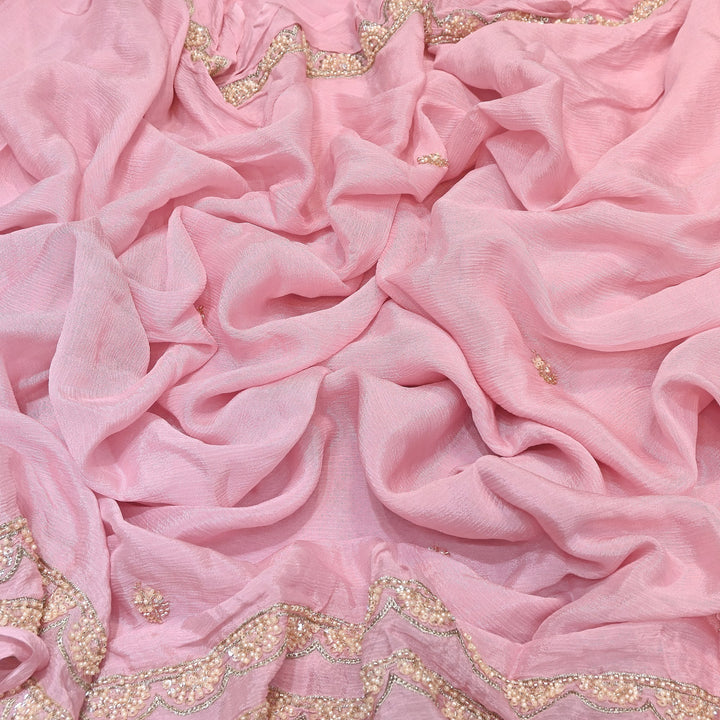 Chinon Moti & Sequence Embroidery Fabric | Designer Fabric - V2652C-3