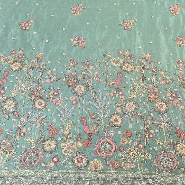 Premium Crepe Moti & Sequence Embroidery Fabric | Designer Fabric - V2651C-4