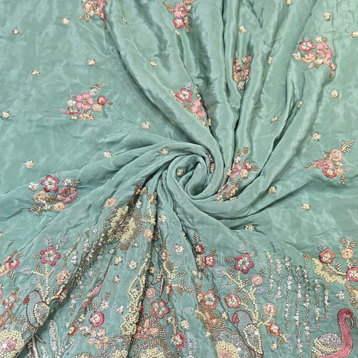 Premium Crepe Moti & Sequence Embroidery Fabric | Designer Fabric - V2651C-4