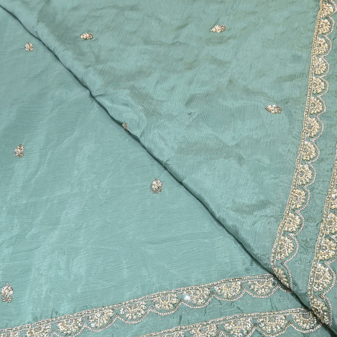 Chinon Moti & Sequence Embroidery Fabric | Designer Fabric - V2652C-4