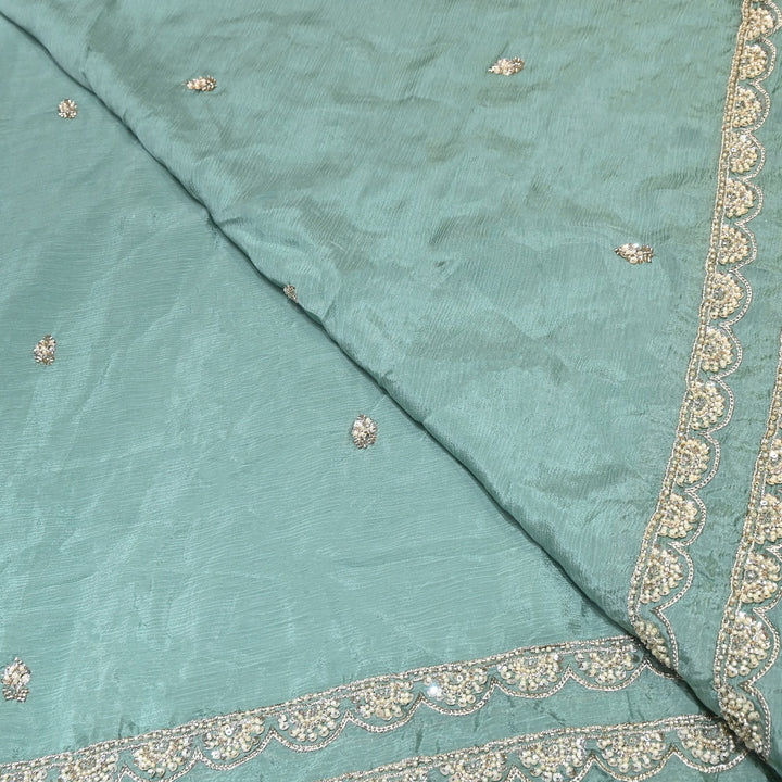Chinon Moti & Sequence Embroidery Fabric | Designer Fabric - V2652C-4
