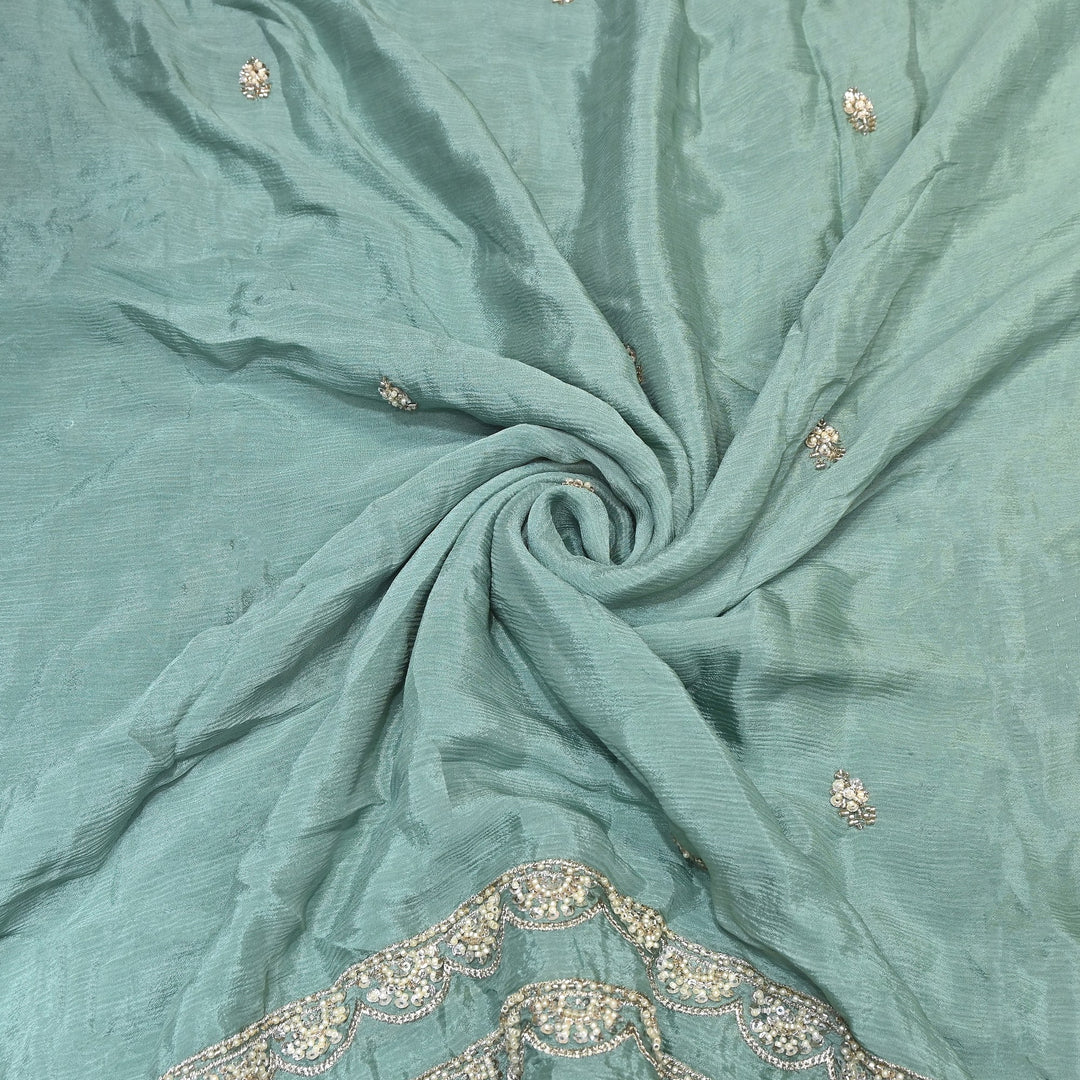 Chinon Moti & Sequence Embroidery Fabric | Designer Fabric - V2652C-4