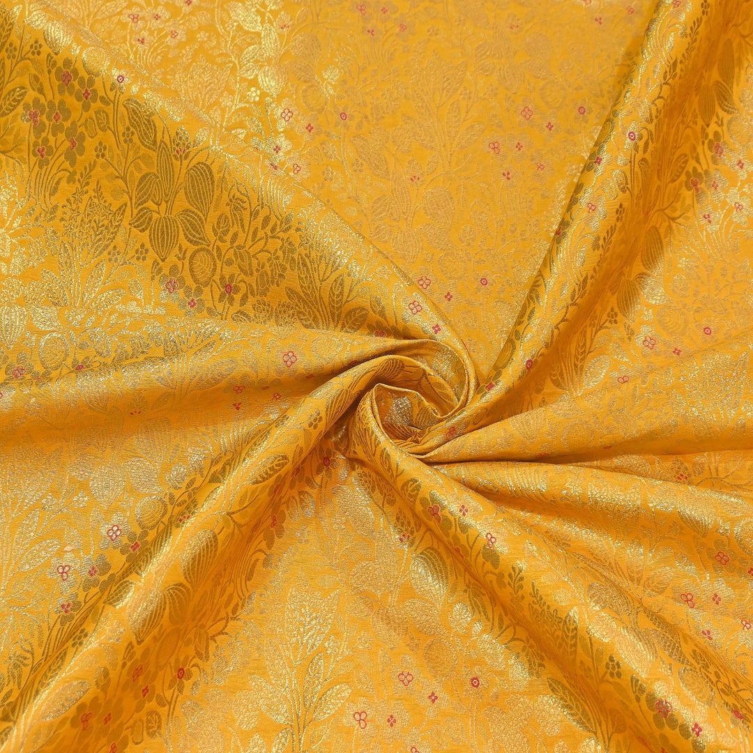 Paudi Mina Jaal Brocade Fabric – Traditional Designer Banarasi-Style Brocade | HSO240-1
