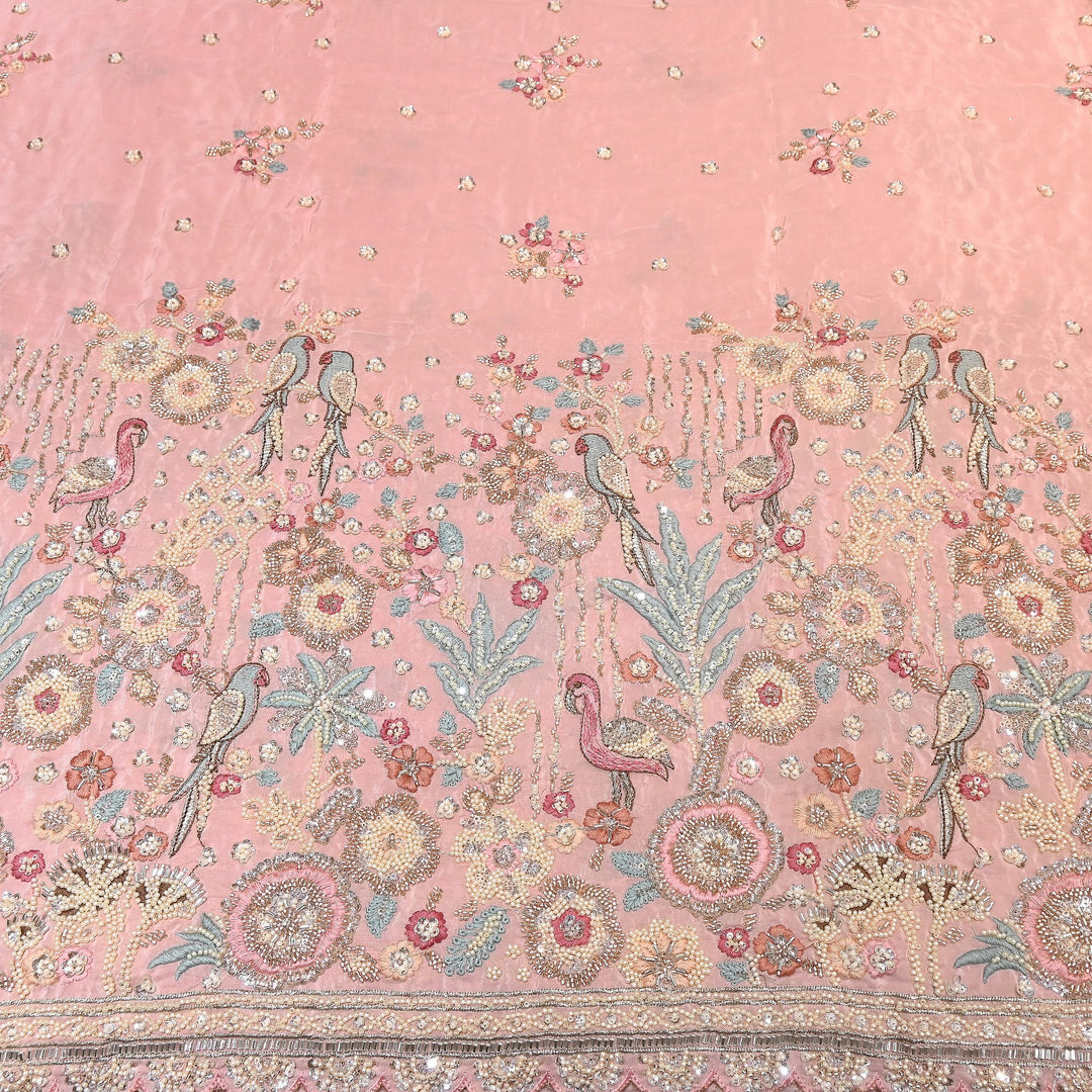 Premium Crepe Moti & Sequence Embroidery Fabric | Designer Fabric - V2651C-5