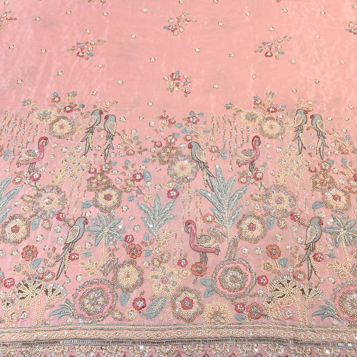 Premium Crepe Moti & Sequence Embroidery Fabric | Designer Fabric - V2651C-5
